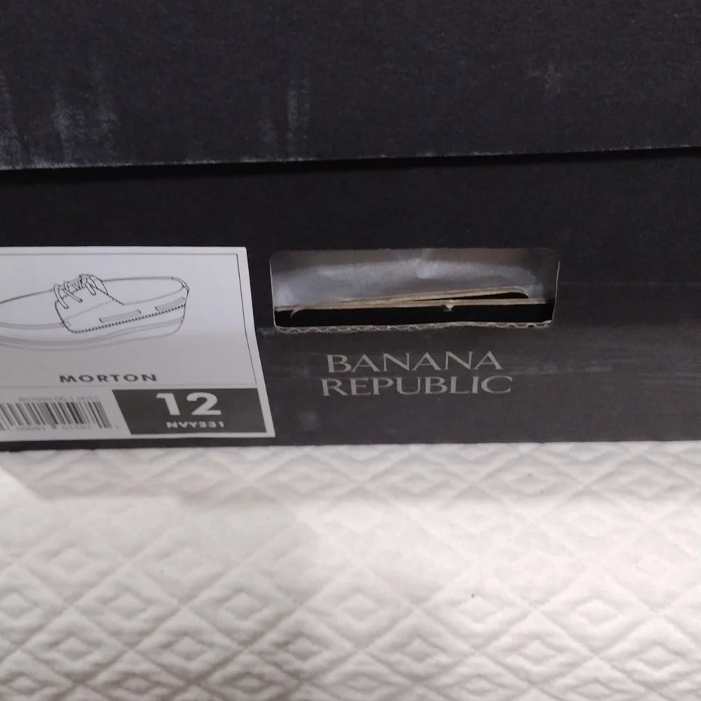 Banana Republic Morton Navy Nubuck Leather Boat Shoe